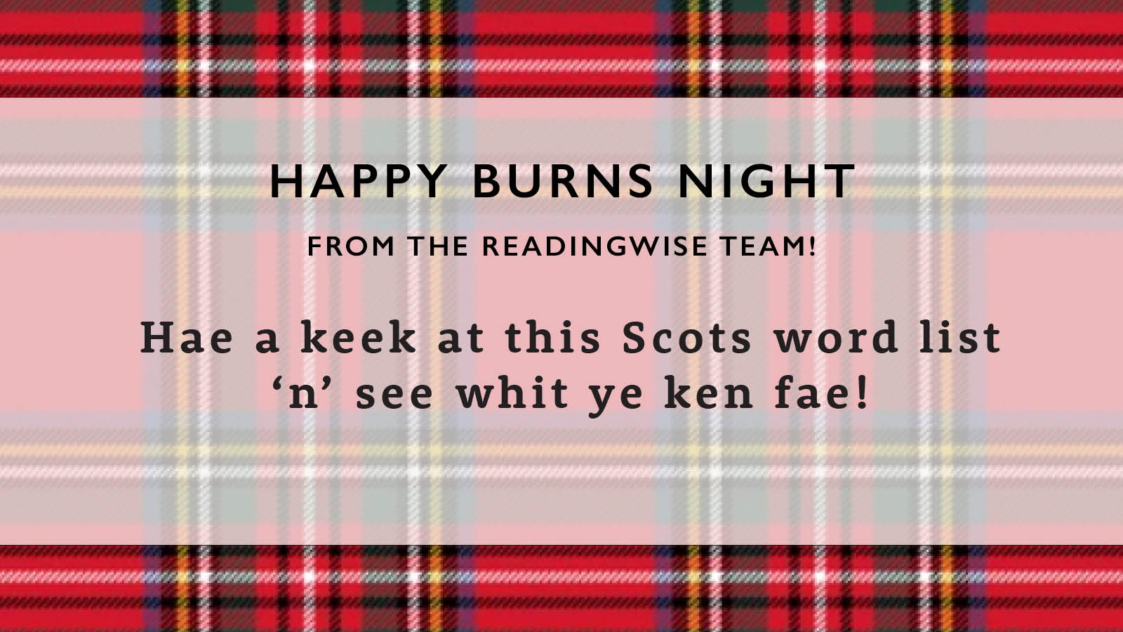 Burns Night Word Lists